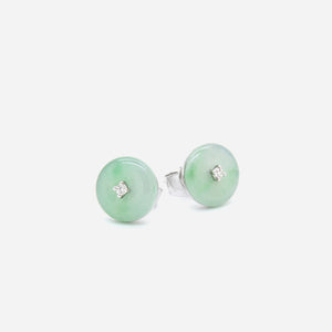 AURUM 金 18K Earring Studs in Moss Green Jade